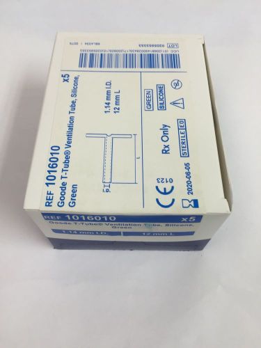 Medtronic 1016010 goode t-tube ventilation tube silicone green ~ box of 5 for sale