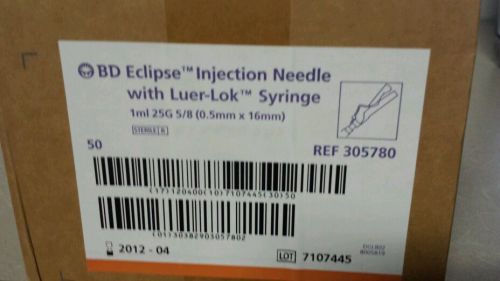 BD ECLIPSE NEEDLES, 25G x 5/8&#034;, For Luer Lok Syringes Only, 50/bx, #305780