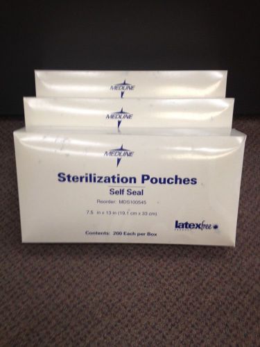 Medline Autoclave Pouches #MDS100545 Lot Of 3 7.5&#034;x13 Tattoo Sterilize Dentistry