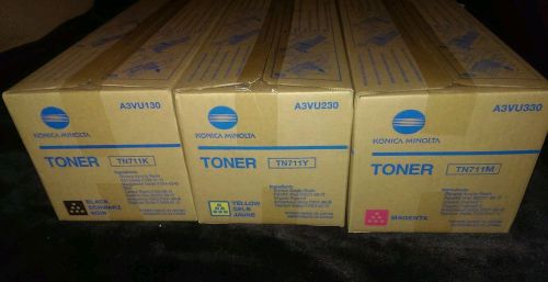 TN711 Konica Minolta Toner Cartridges Set of 3, black/magenta/yellow
