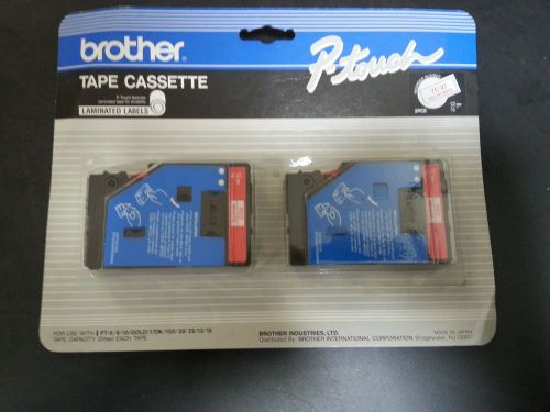 BROTHER TC-21 LABEL TAPE  RED ON WHITE  1/2&#034;  12mm