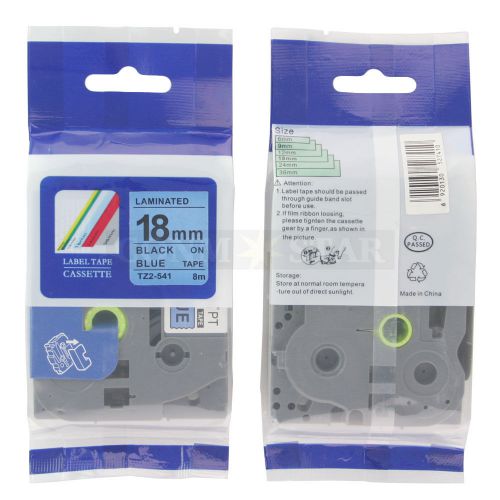 1pk black on blue tape label compatible for brother p-touch tz tze 541 18mm 3/4&#034; for sale