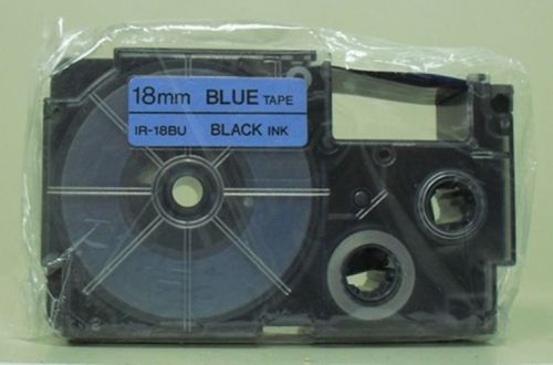 New Casio EZ Label Tape Cartridges 18mm  black ink on blue tape