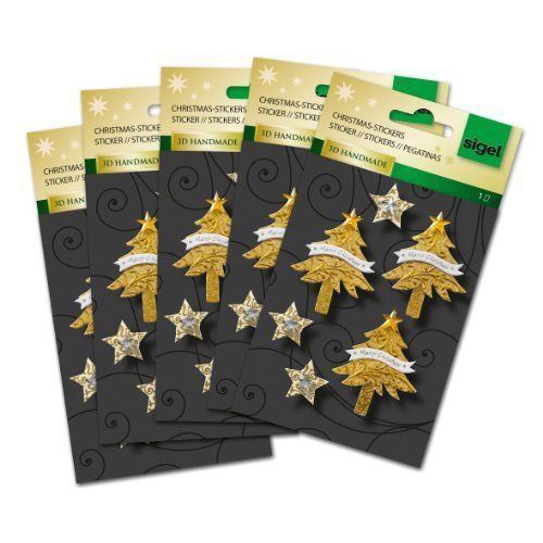 Sigel CS307 83x122mm Golden Glory Handmade 3D Christmas Stickers