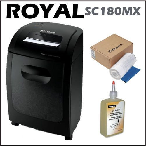 Royal sc180mx 18-sheet crosscut paper shredder + 100 shredder bags + oi for sale