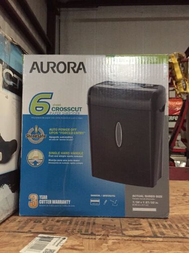 Aurora 6 Sheet Crosscut Paper Shredder Light Use Free Shipping!