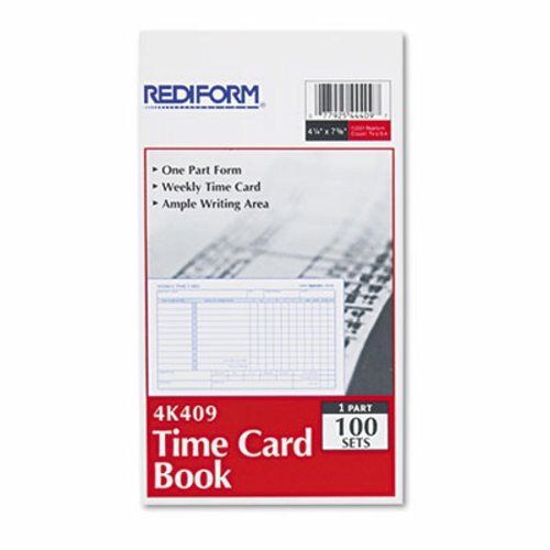 Rediform Employee Time Card, Weekly, 4-1/4 x 7, 100/Pad (RED4K409)