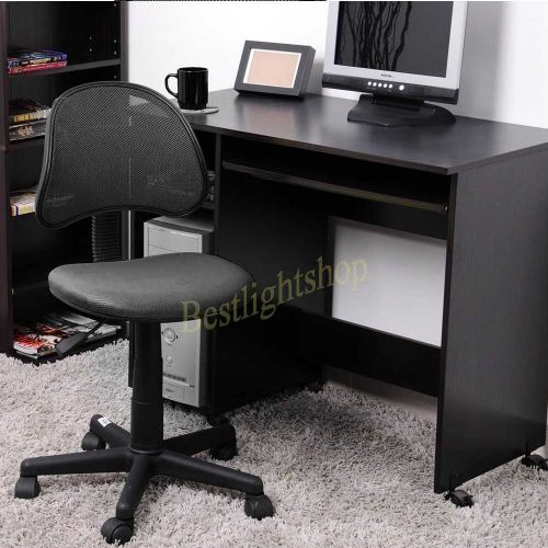 Black Ergonomical Adjustable Office Task Desk Home PC Computer Chair Fabric Pads