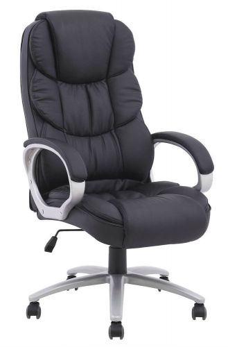 Office Chairs Black PU Leather Executive High Back Recliner Computer Desk Swivel