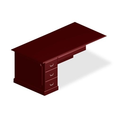 Governor&#039;s Series Executive Left Single Pedestal Desk, 72 x 36 x 30, Mahogany