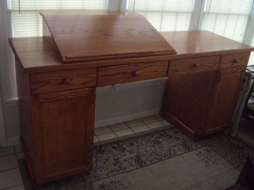 Custom red oak stand up desk for sale