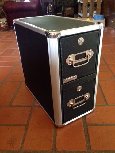 Vaultz Locking CD File Cabinet - 2-Drawers - Black VZ01094 No Key