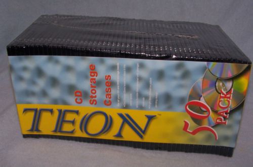 Teon DVD CD Disc Black Empty Slim Single Storage Packaging Cases 50 Pk