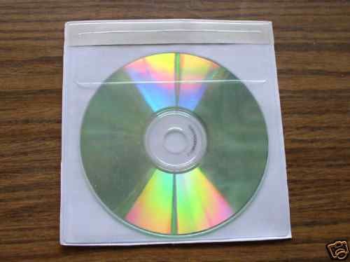 100 CLEAR VINYL CD SLEEVE W ADHESIVE BACK &amp; LINER V1A