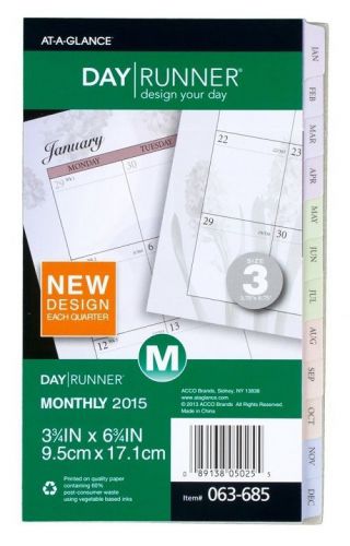 Day Runner Monthly Planner Refill 2015, Express Nature, 3.75 x 6.75  (063-685)