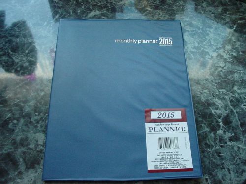 Large Blue 2015 Monthly Daily Planner Appointment Book Student Planner 10&#034;x7.5&#034;