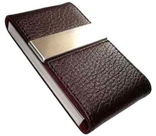 Leatherette Magnetic Business Name ID Card Holder Case B53F