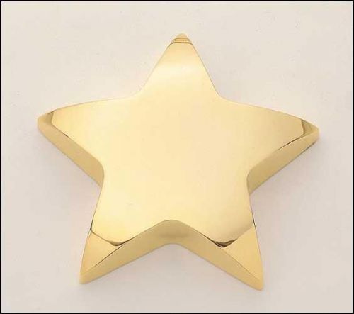 Gold Plated Engraved Star Paperweight Recognition Award - FREE ENGRAVING