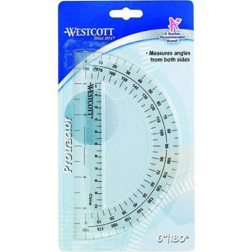 NEW 6-Inch Clear Plastic 180 Degree Protractor Office School Student Dorm Class