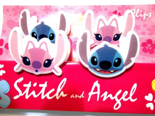 New 4 pcs stitch &amp; angle plastic di-cut clips  paper clips  2.5 cm. #78 for sale