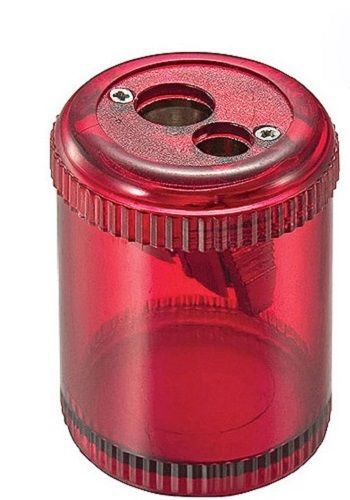Officemate Twin Pencil/Crayon Sharpener, Red