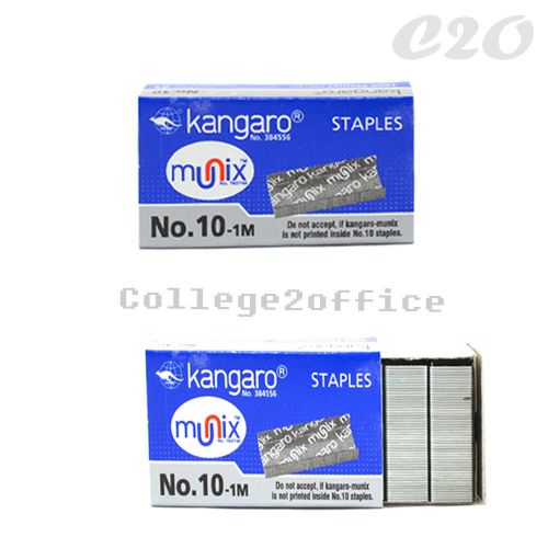 1 Box of KANGARO No.10 1 M Staple PINS Good Quality Metal 1000 PINS