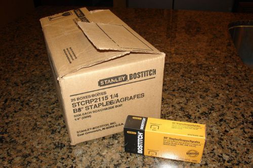 Case stanley bostitch staples stcrp2115 1/4&#034; b8 5000 per box 25 boxes per case for sale