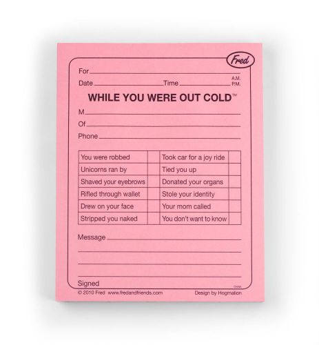 Fred out cold sticky notes, 100 sheet pad funy clever edgy memo pad party for sale