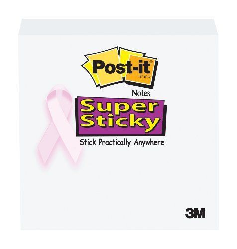 Post-it Super Sticky Breast Cancer Awareness Note - Self-adhesive - (6333ssbca3)