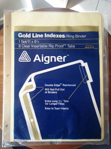 AIGNER GOLD LINE INDEXES/RING BINDER 1 SET 11x8 1/2