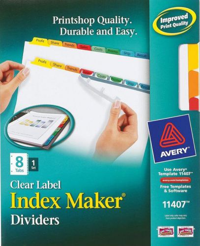 Avery 11407 8-Tab Clear Label Index Maker Dividers