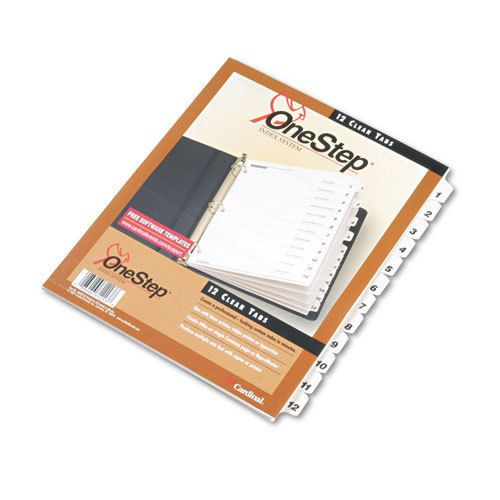 Traditional onestep index system, 12-tab, 1-12, letter, white, 12/set for sale