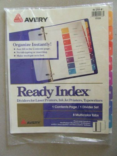 AVERY 11133 Ready Index Durable Table of Contents Dividers NEW