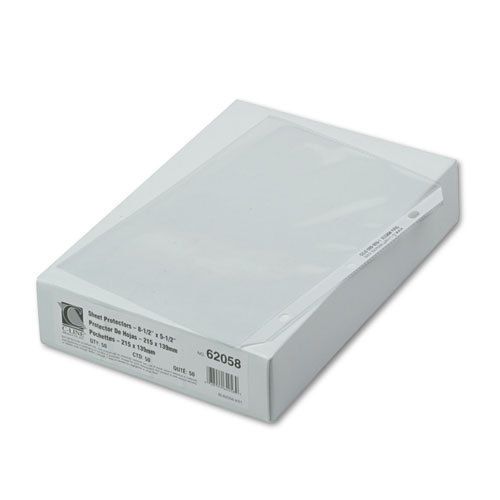 Heavyweight polypropylene sheet protector, mini, clear, 8 1/2 x 5 1/2, 50/bx for sale