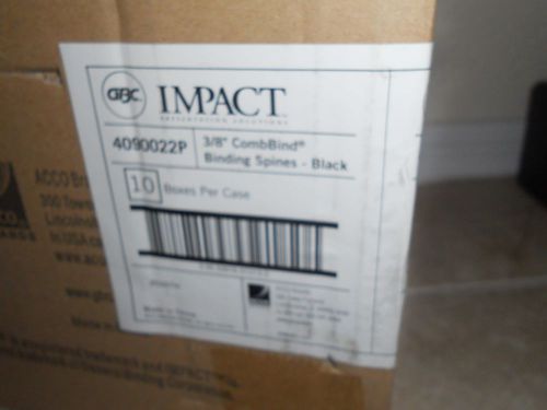 DBC Impact 3/8&#034; 55 Sheet Capacity Binding Spines Lot of 10 25 Ct Boxes 250 Total