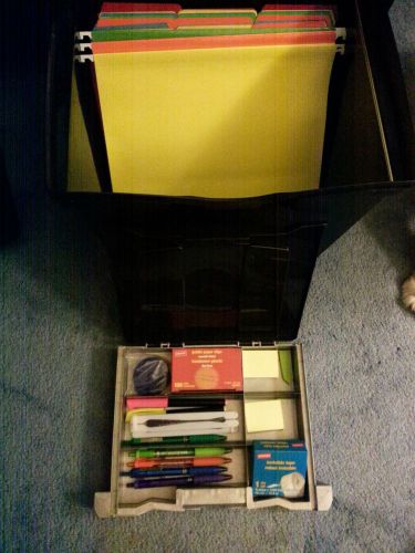 Used storex file box with organizer drawer-full of all new supplies! for sale
