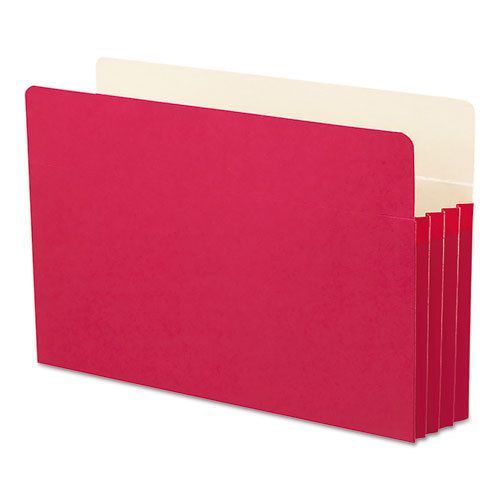 3 1/2 inch accordion expansion colored file pocket, straight tab, legal, red for sale