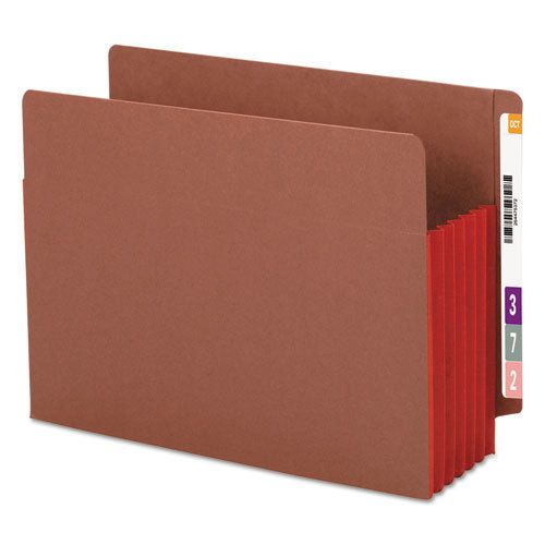 5 1/4 Inch Accordion Expansion File PocketsStraight Tab, Letter, Red, 10/Box