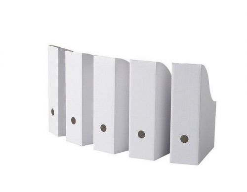 5 NEW White IKEA Flyt Magazine Storage Files / Containers
