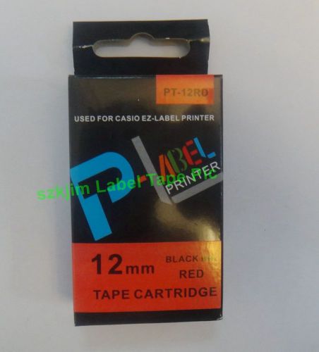 Compatible Casio XR-12RD Black on Red 12mm 8m Label Tape KL-750 KL-780 EZ Lable