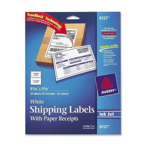 Avery Shipping Label With Paper Receipt - 5.06&#034; Width X 7.63&#034; Length - (ave8127)