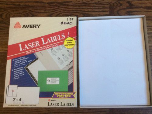 160 Avery White Shipping Labels Laser 2&#034; x 4&#034; Mailing Label 5163