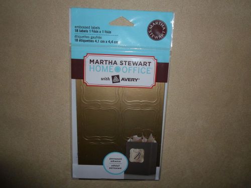 18 Martha Stewart Home Office Metallic Gold Embossed Labels~BRAND NEW IN PACKAGE