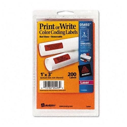 Avery color coding multipurpose label - 1&#034; width x 3&#034; length - 200 / (05493) for sale