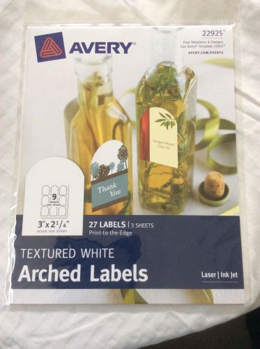 Avery #22925 - Textured White Arched Labels - Pkg of 27 labels (3 sheets)