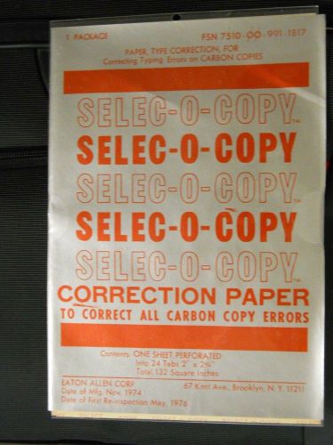 1BOX OF SELEC-O-COPY TYPE TYPEWRITER CORRECTION FILM FOR ALL CARBON COPY PAPER N