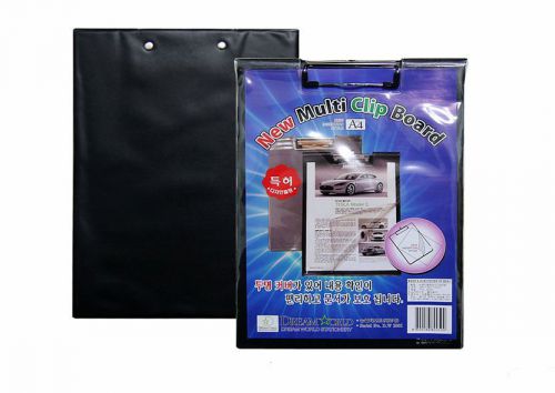 Dream World Clip Board Vertical Black with Transparent Cover (230mm x 320mm)