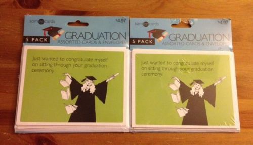 Graduation Cards With Envelopes 2 5 Packs 10 Cards Total - New