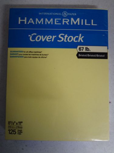 NEW - YELLOW HAMMERMILL COVER STOCK PAPER - 6LB. 125 SHEETS - 8.5&#034; X 11&#034;