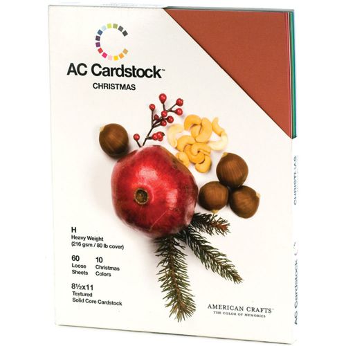 American Crafts Seasonal Cardstock Pack 8-1/2-in x 11-in 60/Pkg Christmas 71271